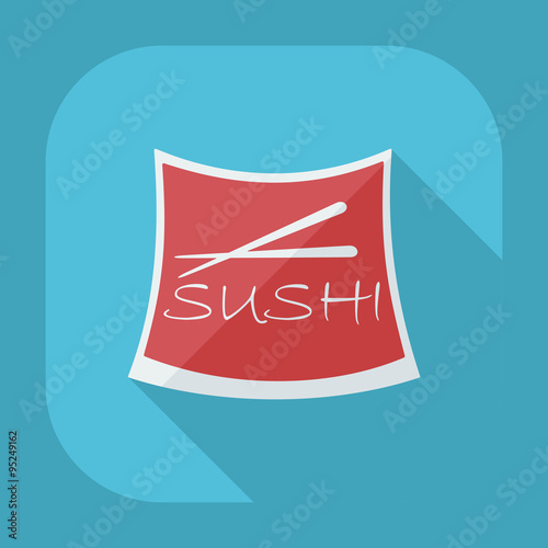 Flat modern design with shadow icons Japanese sushi