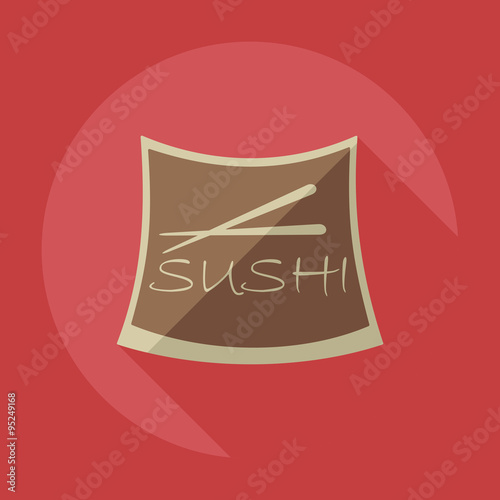 Flat modern design with shadow icons Japanese sushi