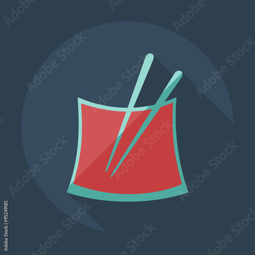 Flat modern design with shadow icons Japanese sushi