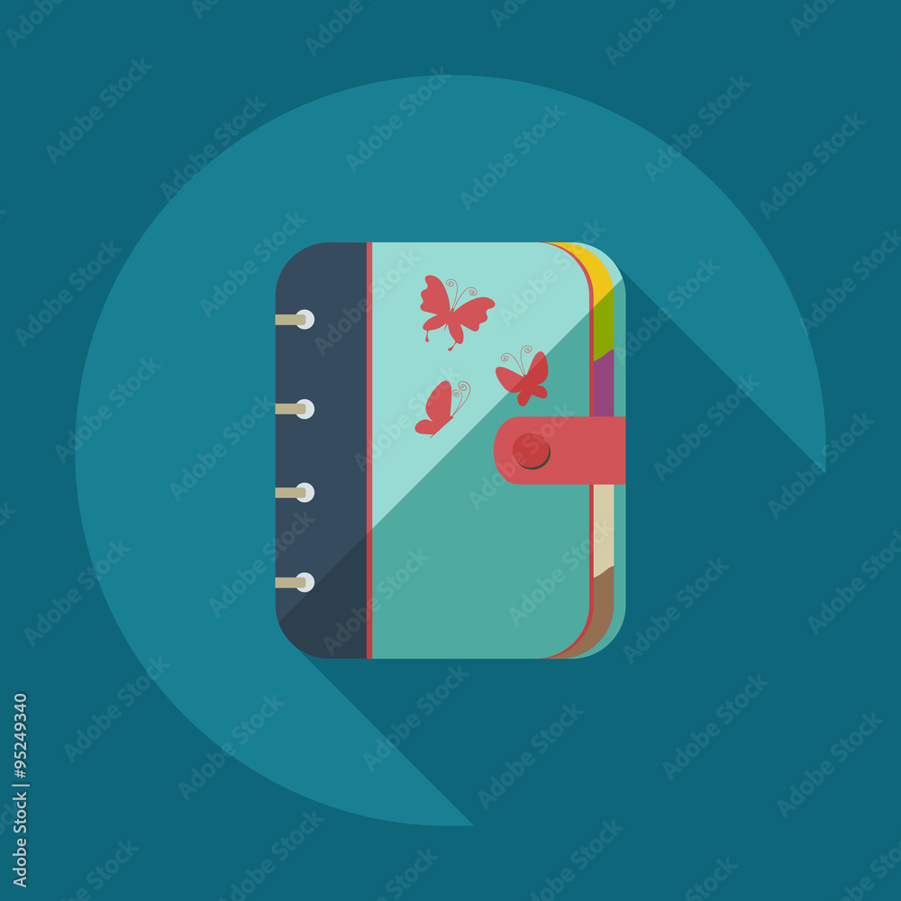 Obraz premium Flat modern design with shadow icons notebook