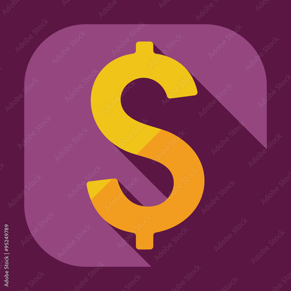 Flat modern design with shadow icons currency unit