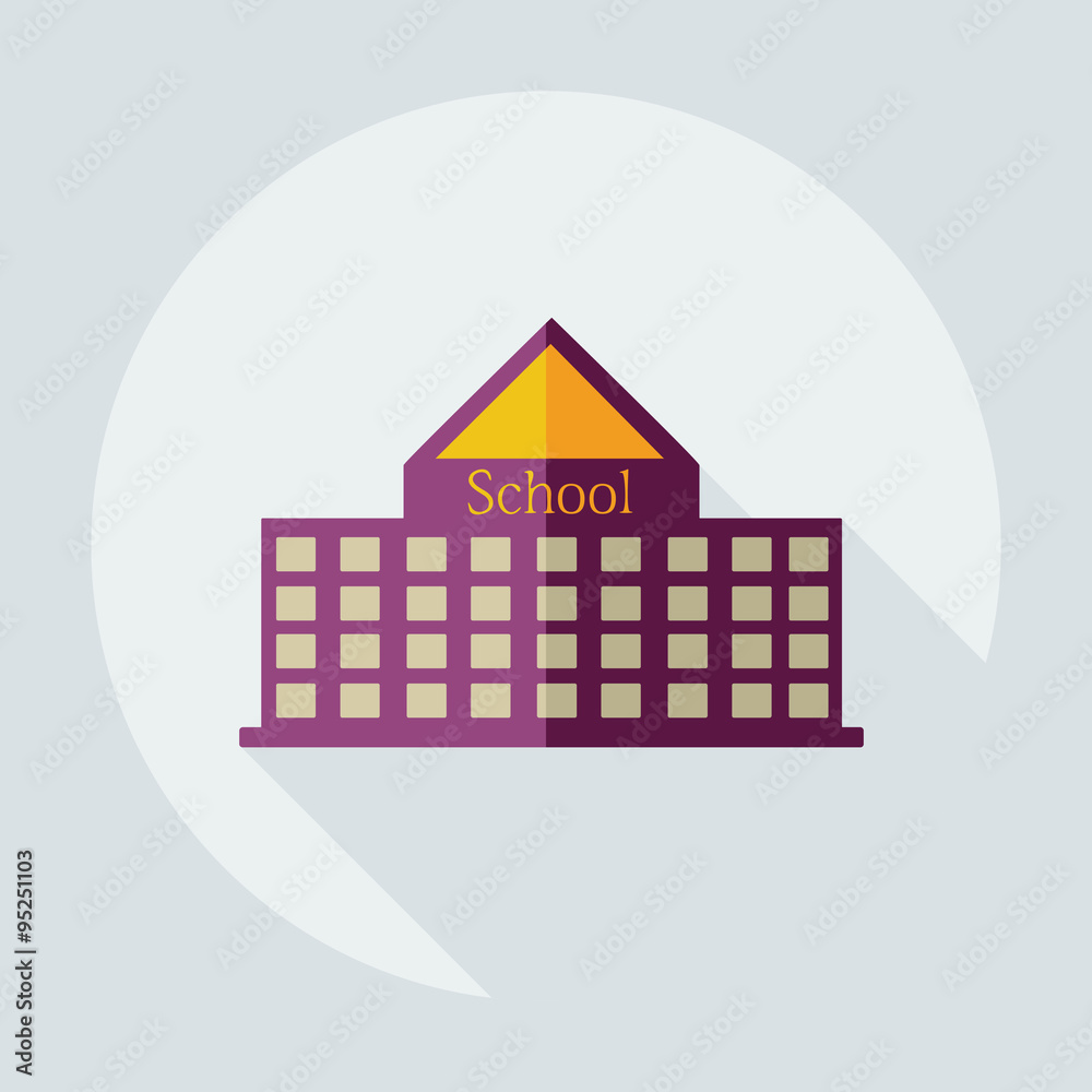 Obraz premium Flat modern design with shadow icons school building