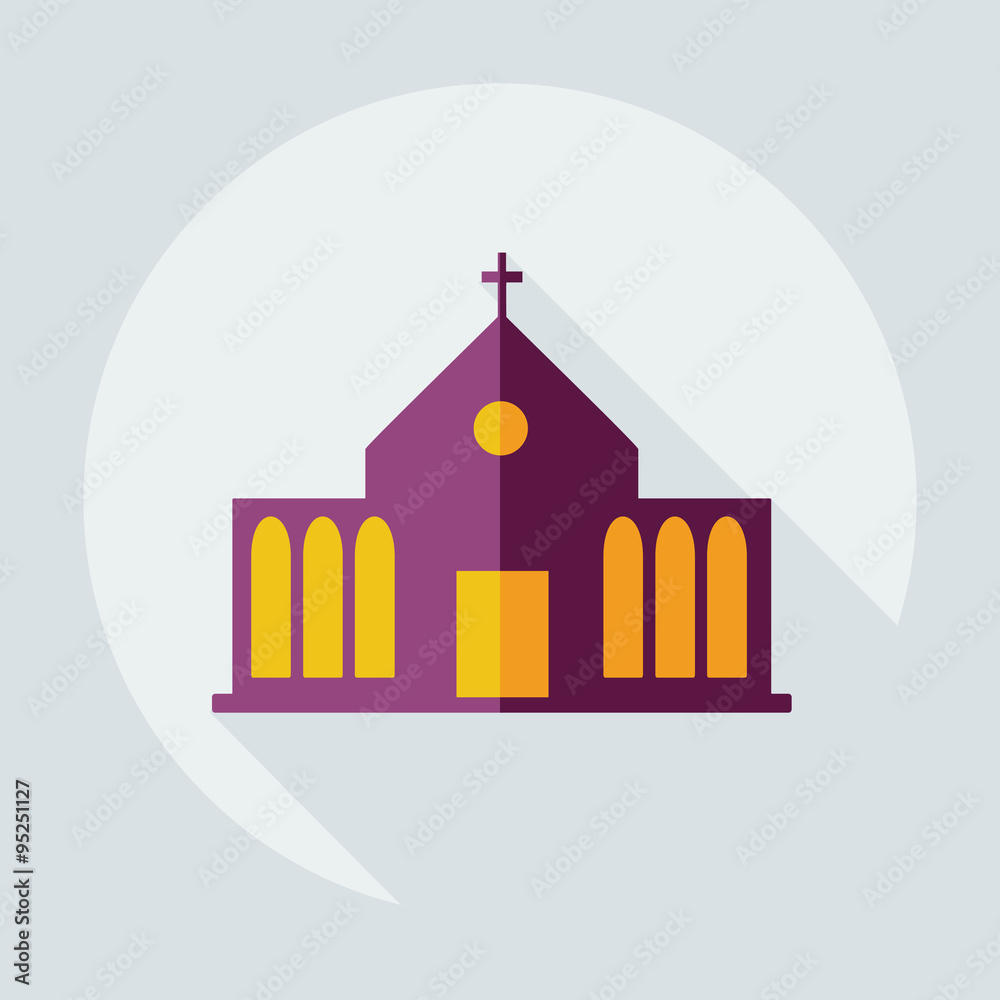 Flat modern design with shadow icons church Flat modern design with shadow icons church