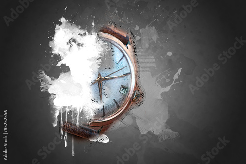 Fotografie Old wrist watch with effect