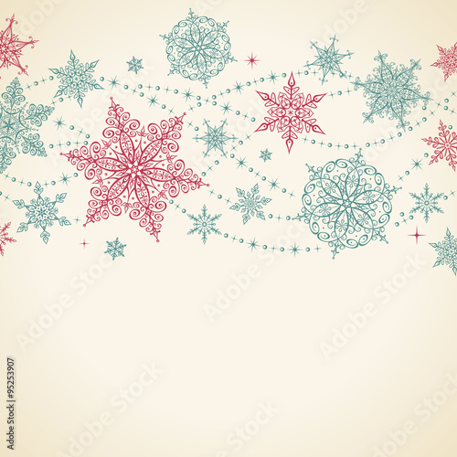 Vintage Christmas Card - Illustration. Vector illustration of Old-Styled Christmas Frame.