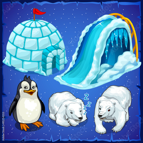 Residents of Antarctica and ice house