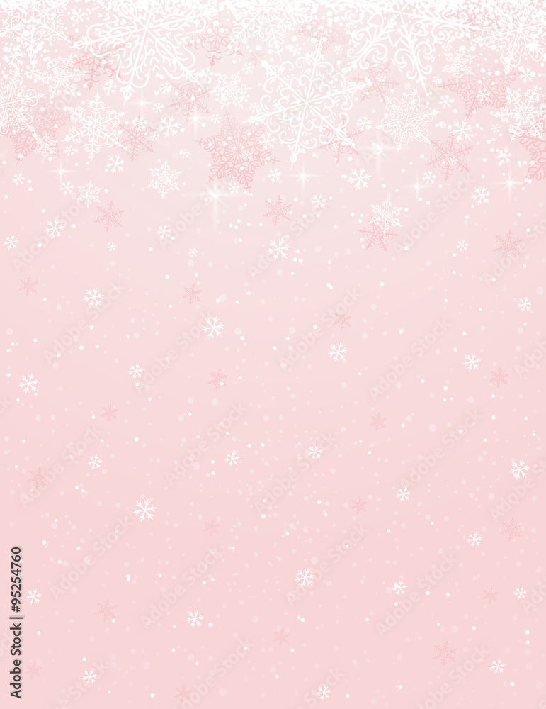 Pink background with snowflakes, vector Pink background with snowflakes, vector