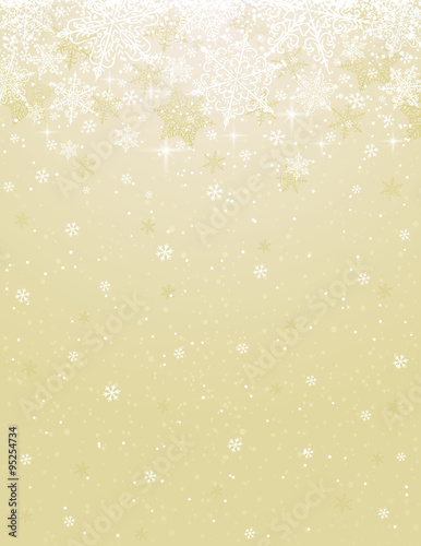 Beige background with snowflakes, vector