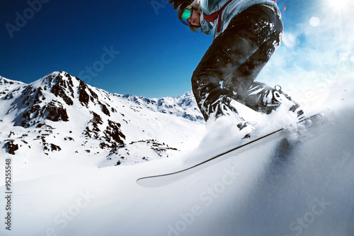 Photography Snowboarder going downhill