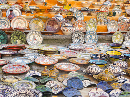 Sale of ceramic, typical of Morocco.