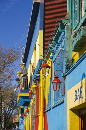 The colourful buildings