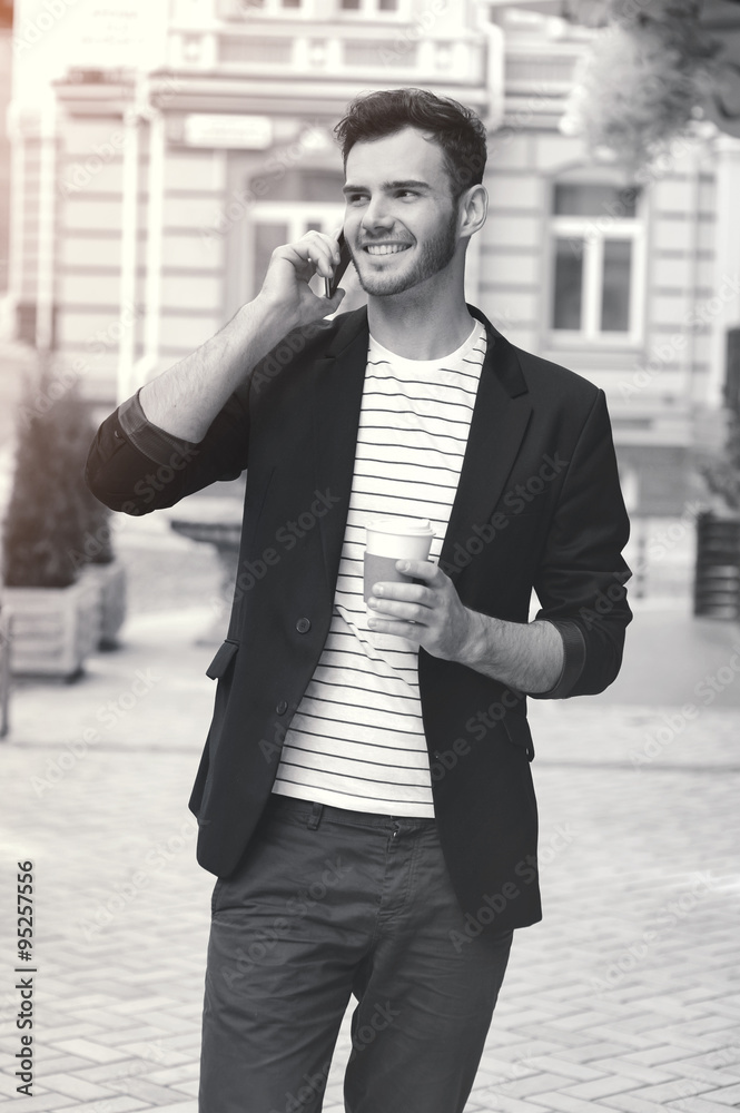 Concept for stylish young man outdoors Concept for stylish young man outdoors