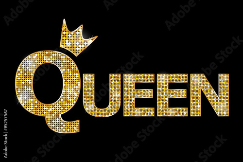 Vector illustration - Queen gold text
 photo