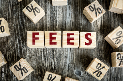 Wooden Blocks with the text: Fees