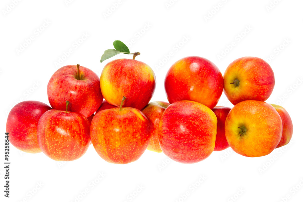 ripe red apples on a white background ripe red apples on a white background