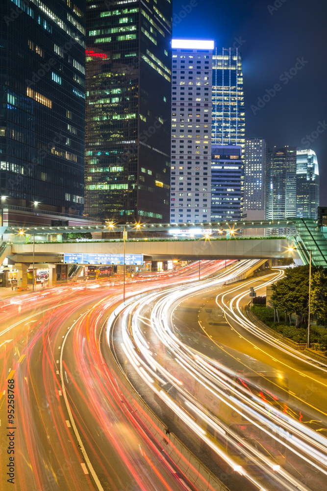 Fototapeta premium Hong Kong traffic at night