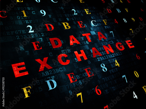 Information concept: Data Exchange on Digital background