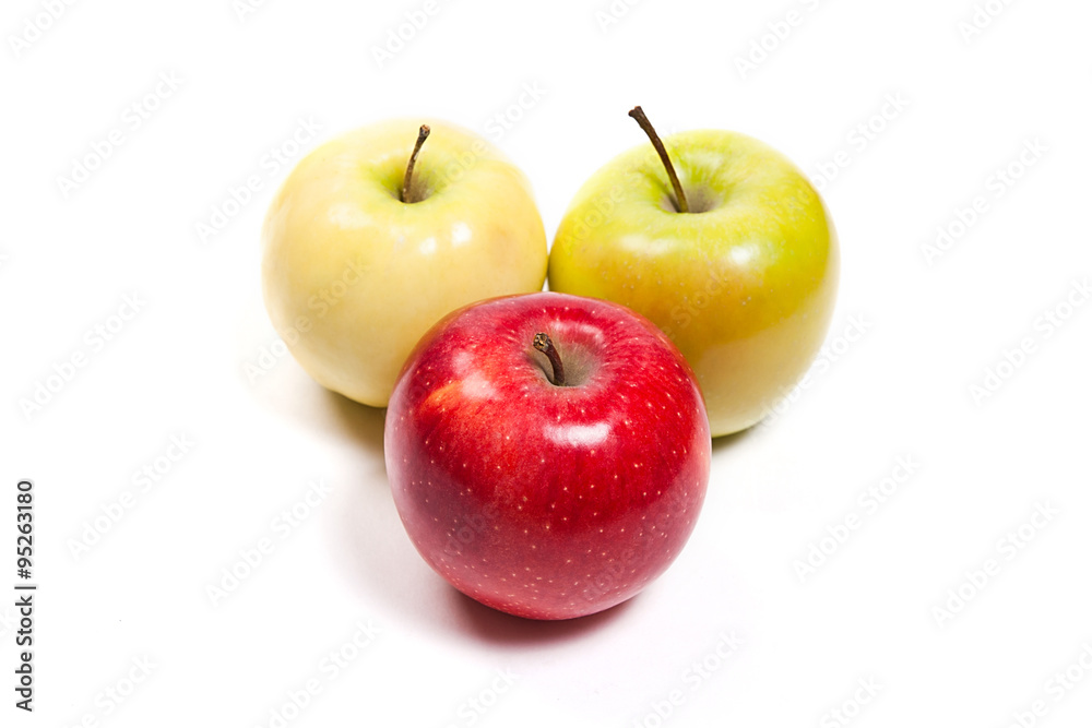 Group of ripe apples on a white background Group of ripe apples on a white background