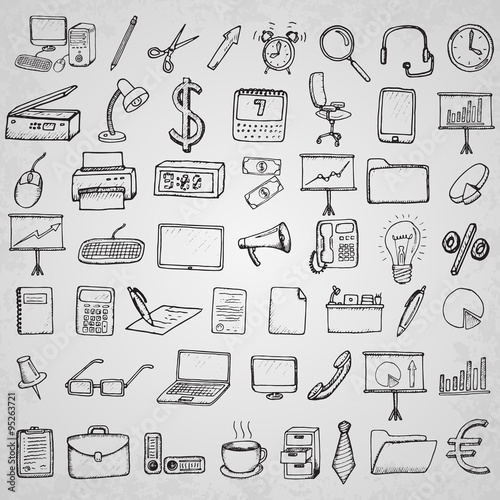 Office and business icons set.