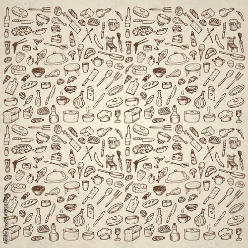 Set of restaurant icons.