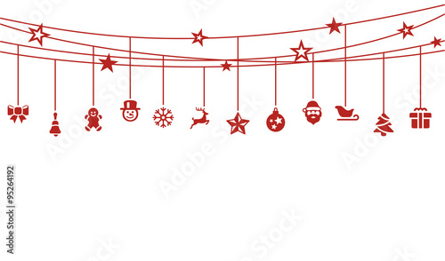 Red Stars Chsitmas Symbols background