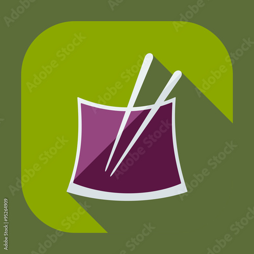 Flat modern design with shadow icons Japanese sushi