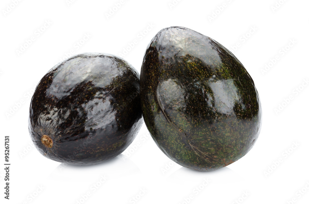 Fresh avocado isolated on white