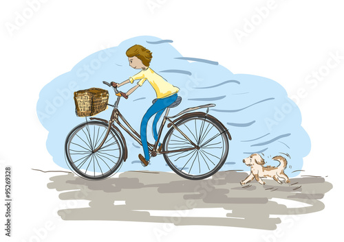  riding bike with dog