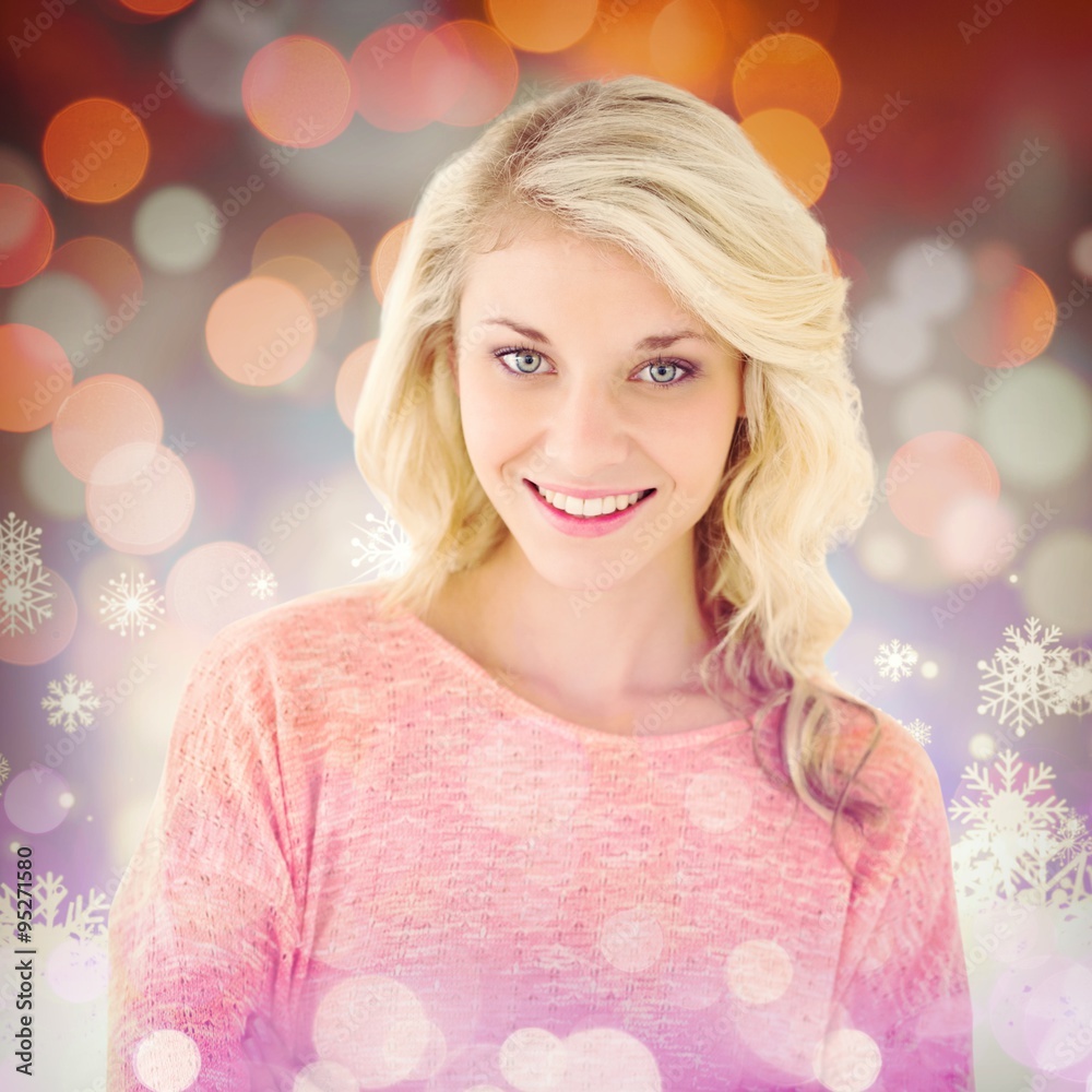Composite image of pretty blonde smiling with arms crossed Composite image of pretty blonde smiling with arms crossed