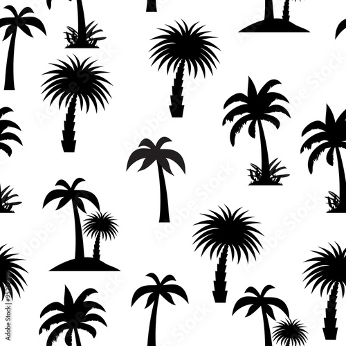 Palm Tree Seamless Pattern Vector Illustration