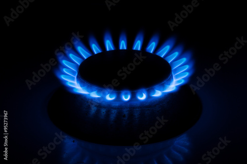 Natural gas burner on stove 