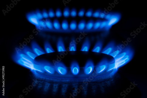 Natural gas burner on stove 