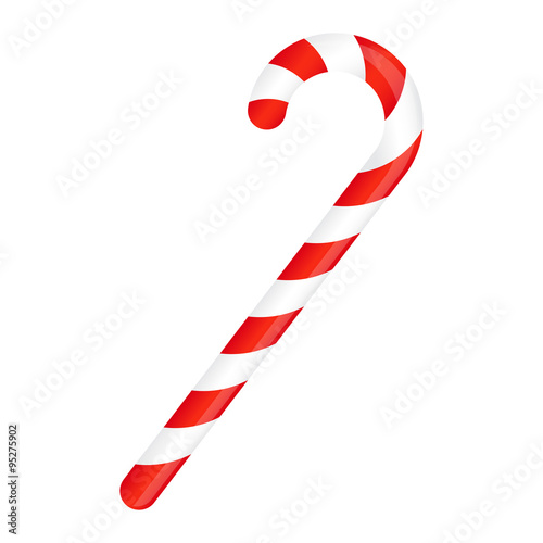 Candy cane striped in Christmas colours. Vector illustration isolated on a white background. photo