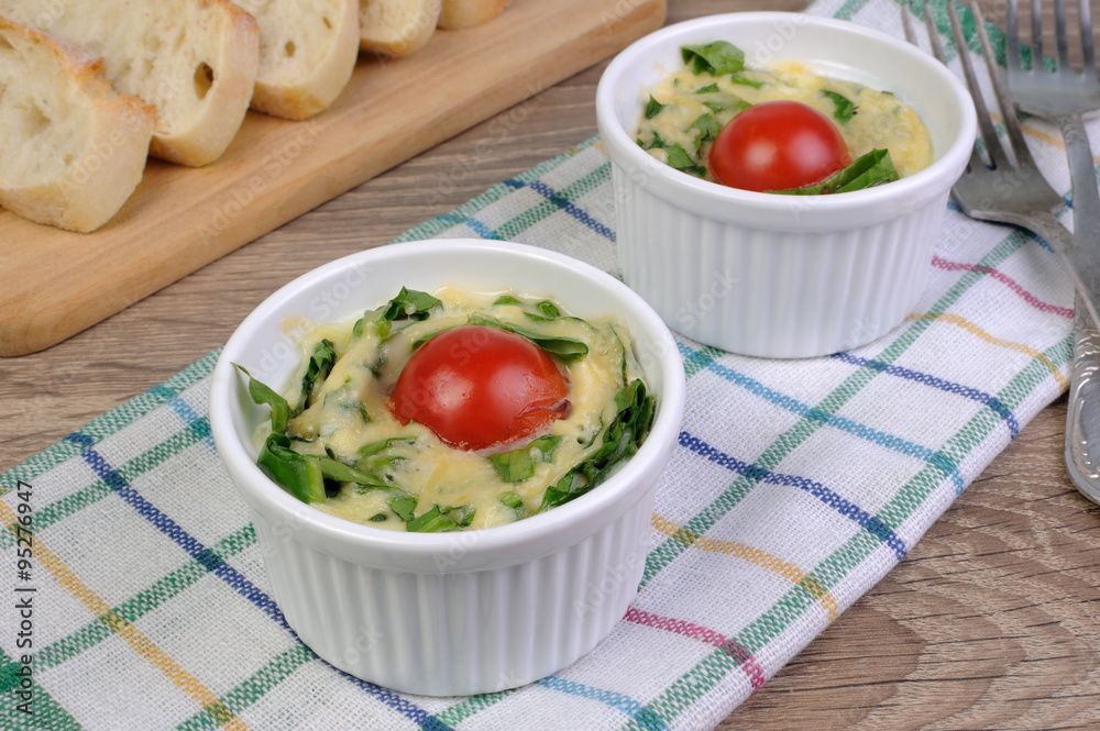 Omelet with spinach and cheese Omelet with spinach and cheese
