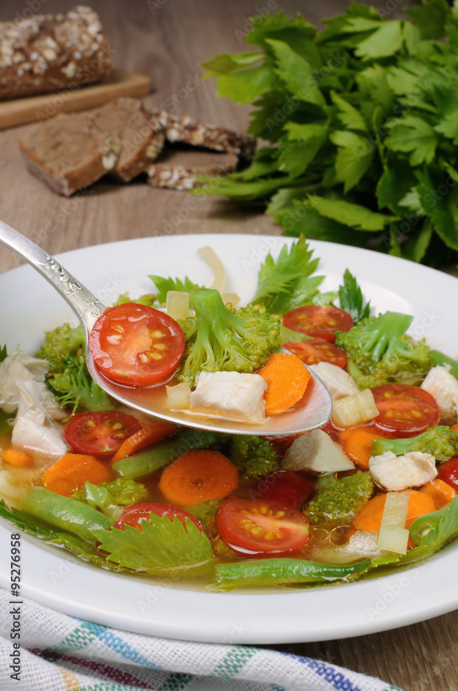 Vegetable soup with chicken Vegetable soup with chicken