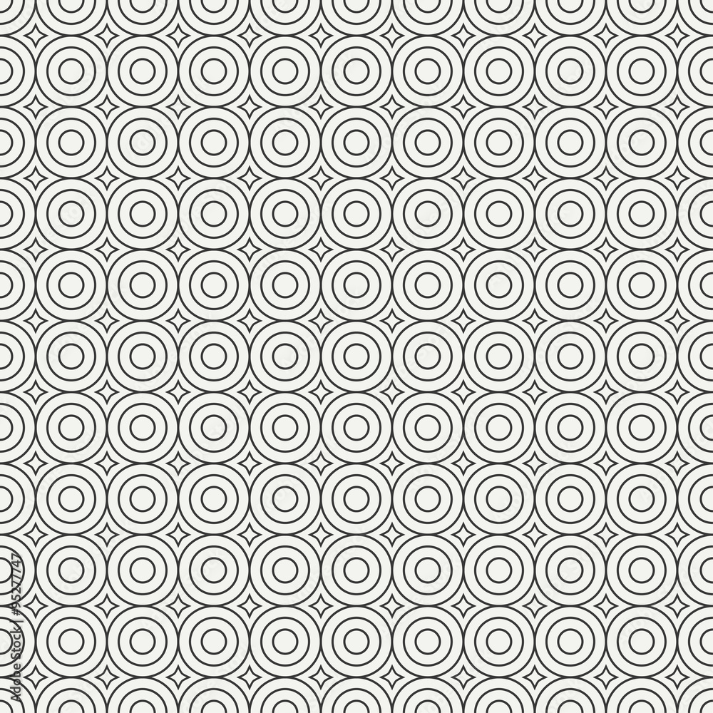 Geometric line monochrome abstract hipster seamless pattern with round, circle. Wrapping paper. Scrapbook paper. Tiling. Vector illustration. Background. Graphic texture for your design, wallpaper