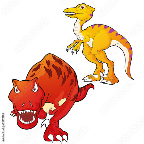 tyrannosaurus-velociraptor