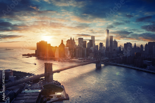 New York City - Manhattan after sunset - beautiful cityscape © dell