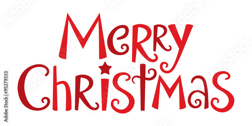 MERRY CHRISTMAS in festive handdrawn vector font