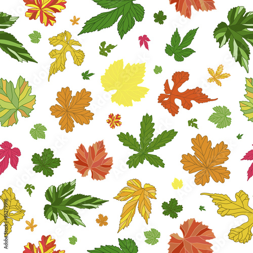 Lovely pattern of leaves. Endless background.
