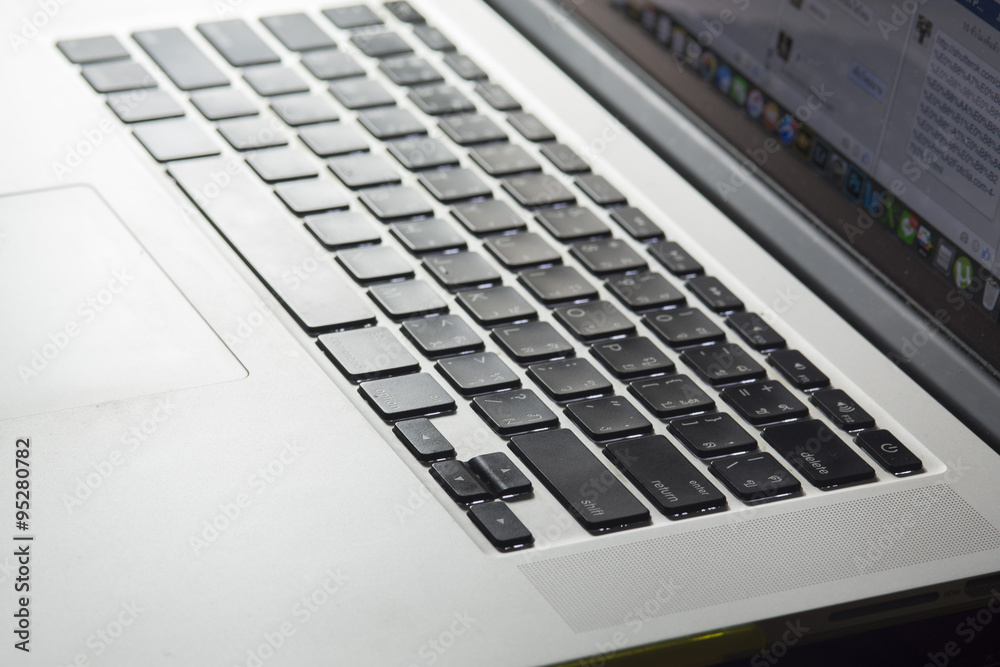 Close up laptop keyboard