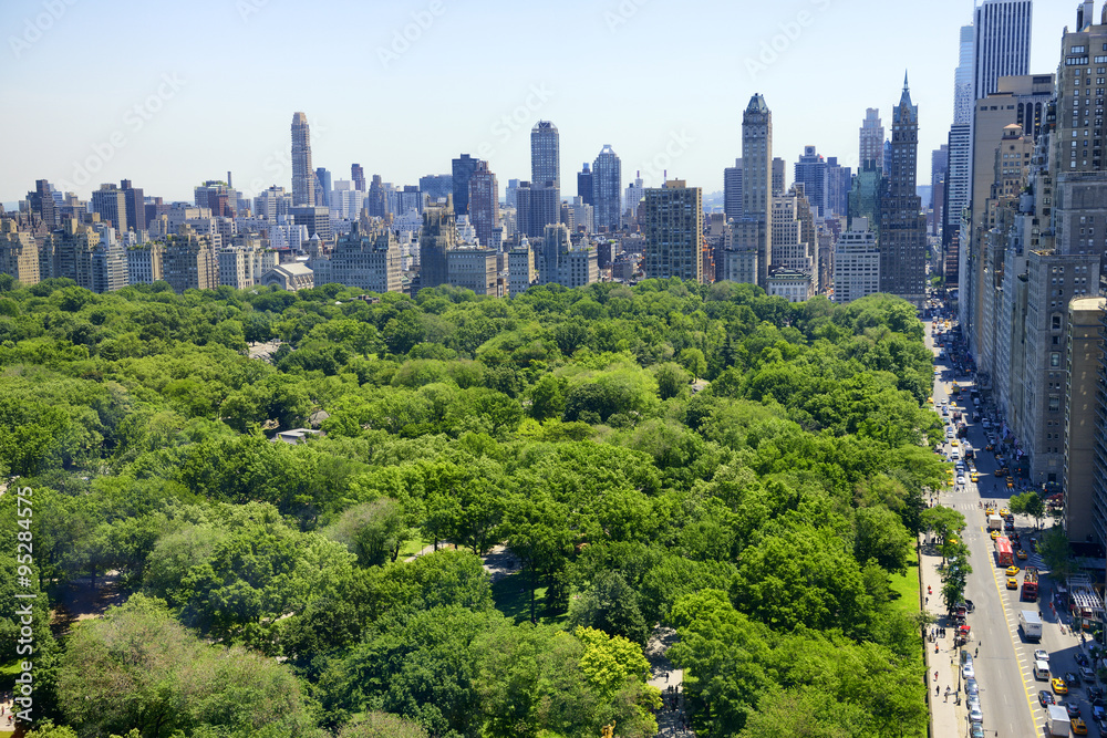 Manhattan skyline and Central Park - obrazy, fototapety, plakaty 