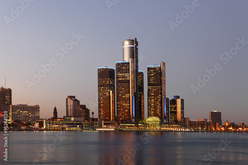 The Detroit Skyline at twilight