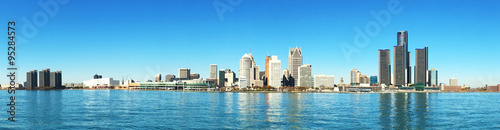 Panorama of the Detroit, Michigan Skyline photo