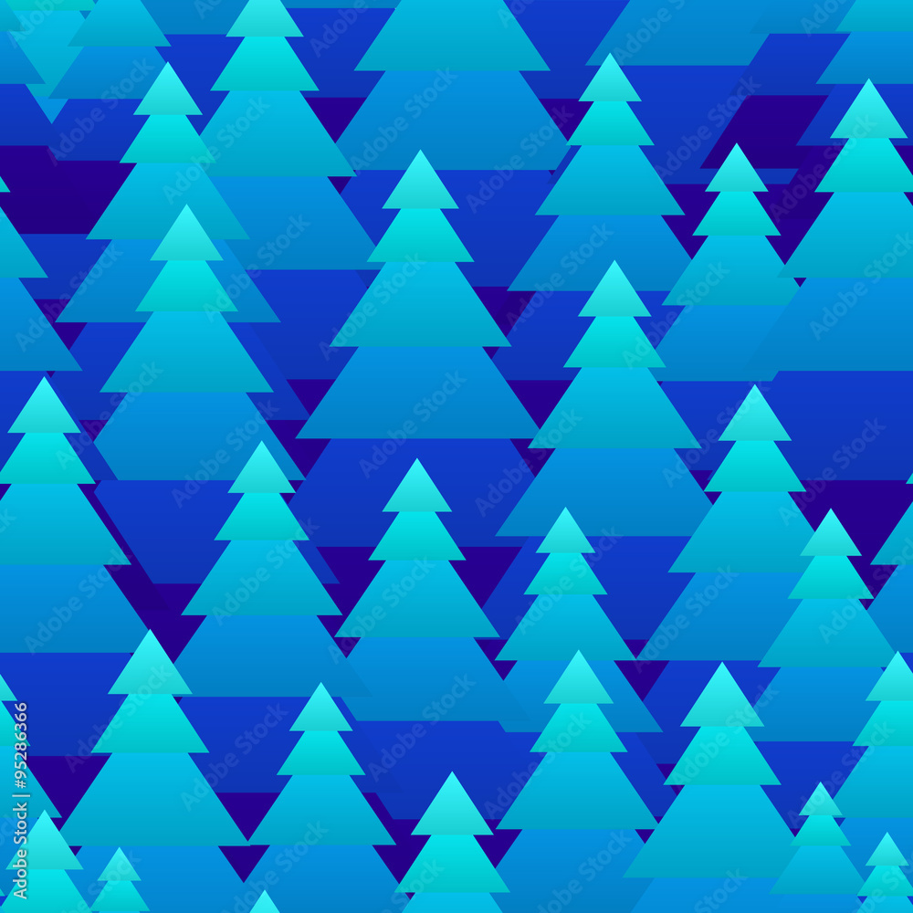 Abstract Christmas trees forest seamless pattern Abstract Christmas trees forest seamless pattern