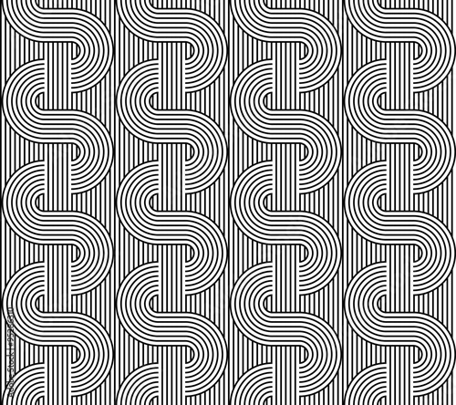 Vector seamless texture. Modern abstract background. The geometric pattern of interwoven strips.