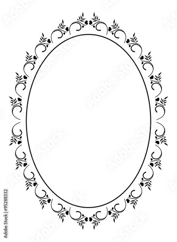 Elegant photo frame with floral silhouettes