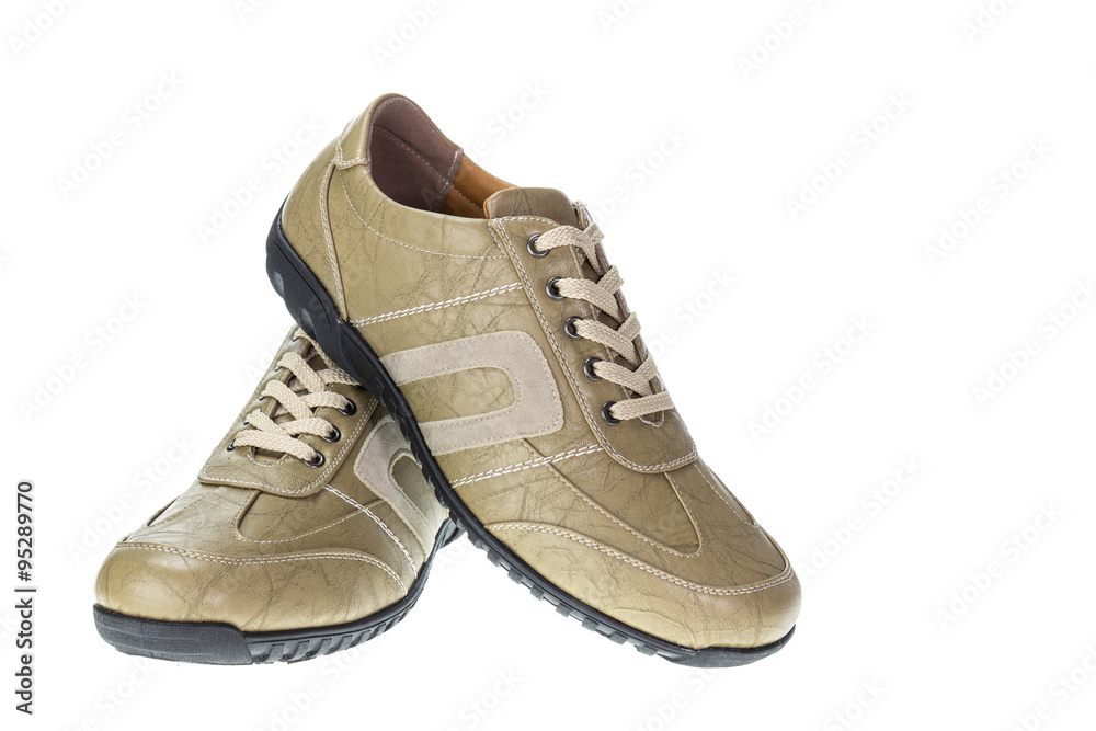 New brown shoe isolated on white New brown shoe isolated on white