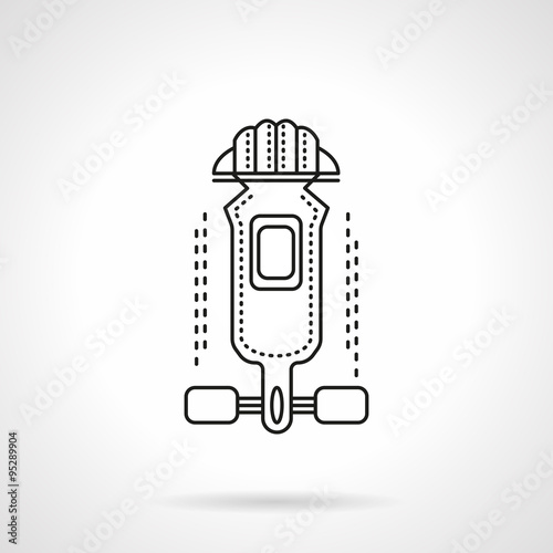 Longboard outfit flat line vector icon