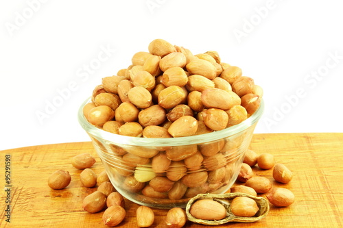 peanuts  peeled in white background